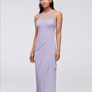 David’s Bridal mesh dress with illusion neckline